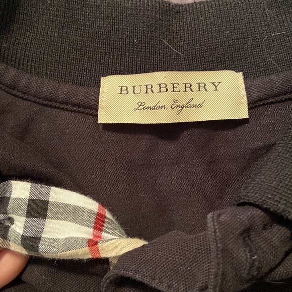 Vintage Burberry England Black Knit Polo Short Sleeve size M - Picture 7 of 10